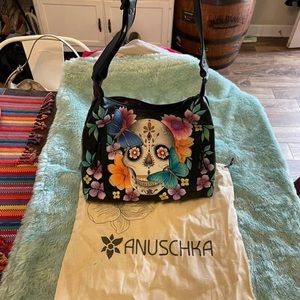 Genuine Anuschka bag. Dia De Los Muertes